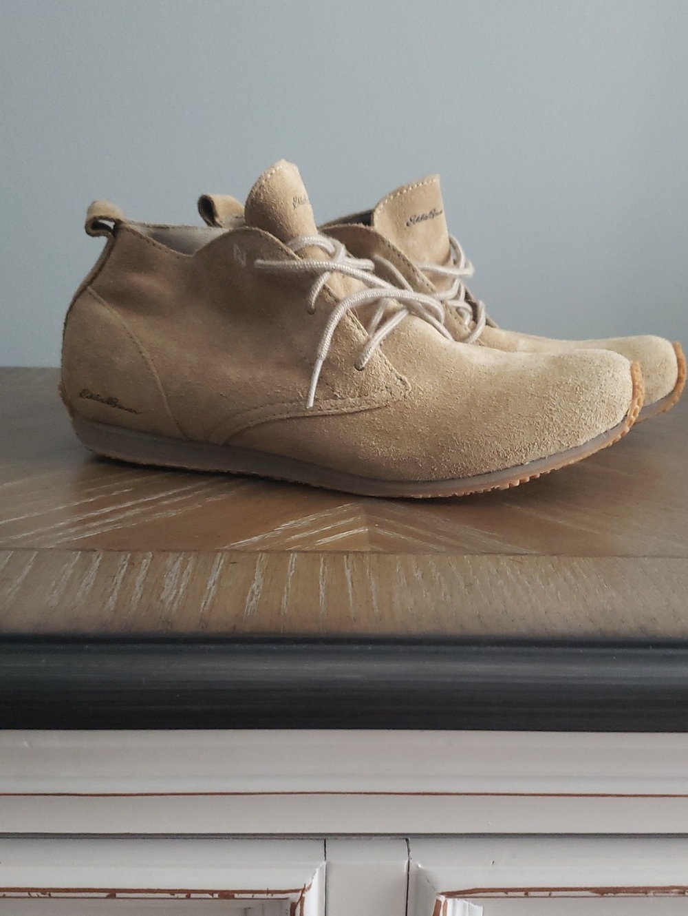 Eddie Bauer Women's Suede Chukka Lace-Up Shoes in Tan